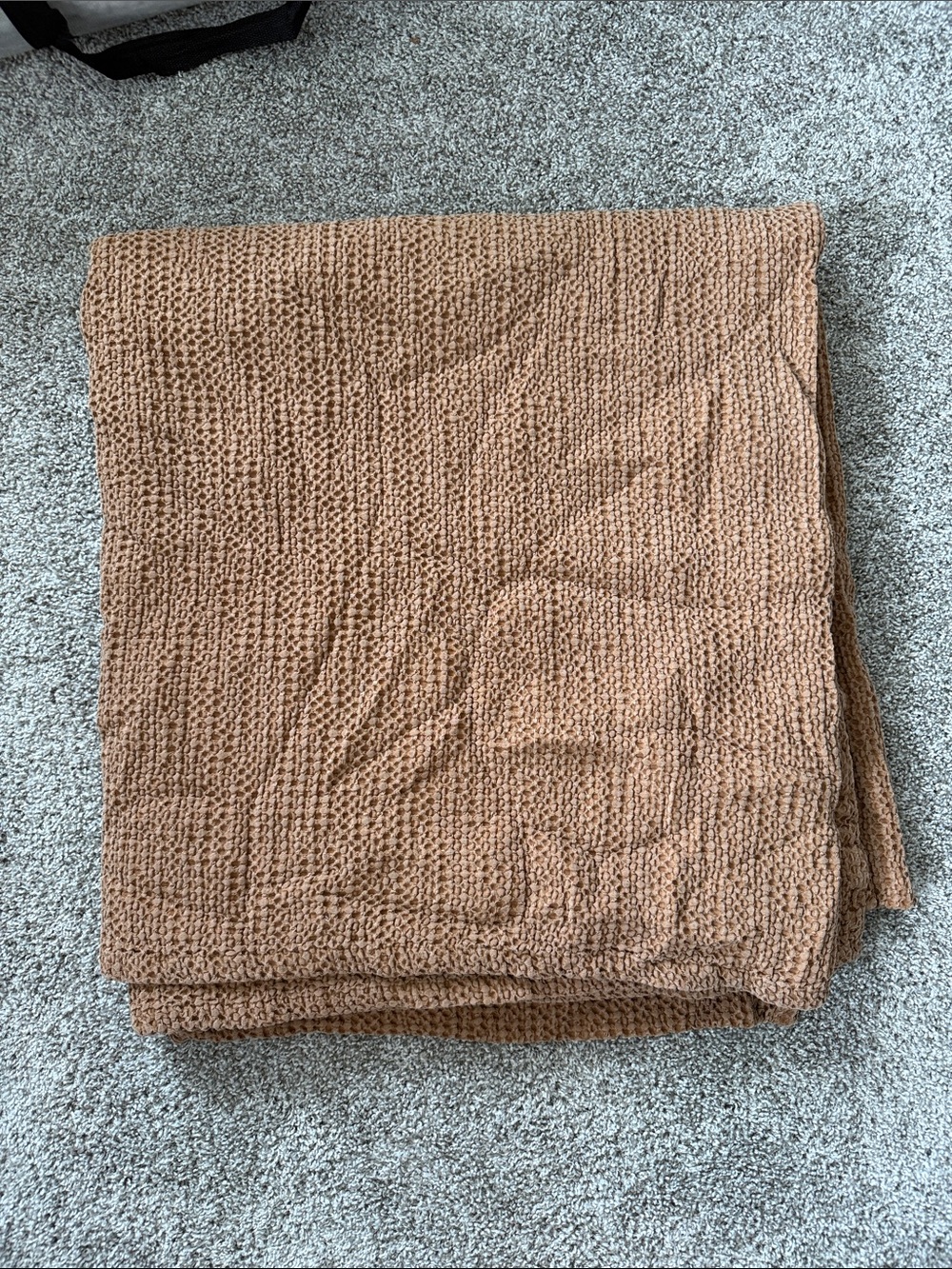Waffle Texture King Size Blanket - Mustard